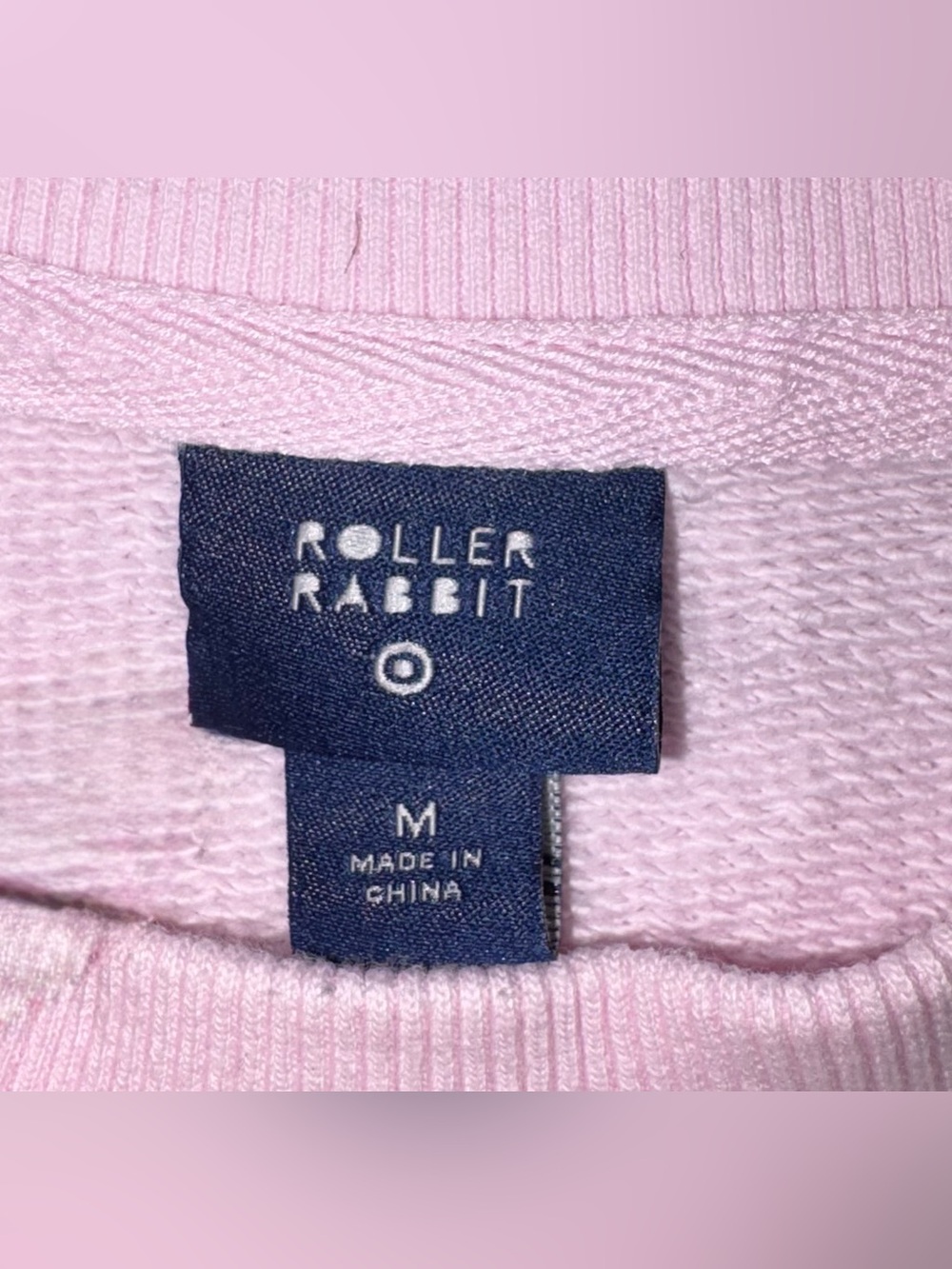 Roller Rabbit X Target pink crewneck sweatshirt with embroidered RR logo size M - Picture 6 of 7